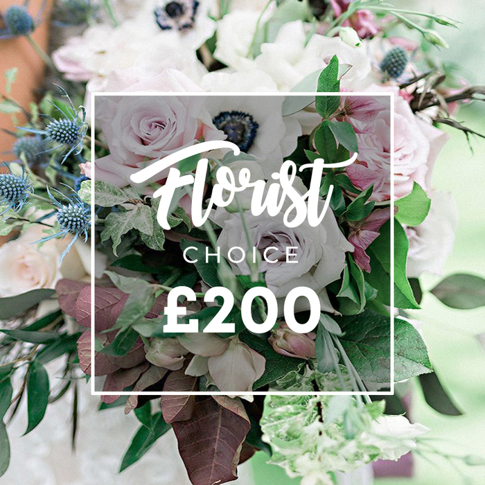 A breathtaking, high-quality photograph captures a premium Florist Choice bouquet, priced at ?200, presented in a close, intimate view that reveals every stitch of color and form. The arrangement blends soft pastel tones with subtle lavender-grey hints, creating a luxurious texture that invites touch. Light pink garden roses sit alongside creamy white and pale lavender-grey roses, their petals opening in layered elegance, while white anemones with their nearly black centres anchor the composition with a dramatic focal point. The scene is punctuated by the sharp presence of eryngium thistles in rich blue, introducing architectural interest and a cool glint. Deep burgundy and plum-toned foliage nestles among the greenery, adding warmth and depth. The greens range from eucalyptus-like leaves to silvered foliage that catches the light, giving the bouquet a lush, natural feel. A soft, blurred background suggests an outdoor venue or bright studio in the Brent Cross area, letting the centerpiece shine. In the middle, a semi-transparent white box bears Florist CHOICE and the price ?200 in crisp white, a clear nod to a curated, designer service. This image embodies a bespoke arrangement that can elevate a wedding, anniversary, or refined home décor, delivered with same-day freshness to Brent Cross, Cricklewood, and nearby boroughs. The photograph exudes a quiet confidence, a testament to years of local practice and our commitment to sustainable, fragrant stems.