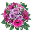 Every arrangement I prepare in Brent Cross feels personal, but there's something special about this bouquet-where soft lavender roses gently unfurl amid a vibrant assembly of fuchsia gerberas and magenta chrysanthemums, conjuring a rich visual harmony. The roses possess a powdery softness and lingering scent, recalling memories of peaceful afternoons in Clitterhouse Playing Fields. The gerberas stand confidently, their radiant petals and deep centres bursting with cheer and optimism, while playful daisy-like chrysanthemums slip in, showing flashes of golden yellow that suggest laughter and spontaneity. Baby's breath clouds float among the bold blooms, casting a soft, magical veil over the entire ensemble. Encased in shining, dark green foliage, the bouquet feels both balanced and full-a sensory celebration designed for Brent Cross surroundings. Whether gifted for a birthday on The Broadway or to uplift a friend in nearby Hampstead, this hand-tied arrangement reflects expert local craftsmanship and the promise of fresh, joyous delivery throughout NW4.