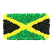 In Brent Cross, a vibrant Jamaican flag portrait sits centered against a crisp white background, more sculpture than fabric. The patchwork uses thousands of tiny, crumpled pieces-tissue-like sheets and fabric scraps-carefully packed to form a bold three-dimensional mosaic. The famous diagonal saltire glows in bright gold, stretching from corner to corner and slicing the rectangle into four vivid triangles, while the top and bottom triangles are built from densely layered emerald greens that evoke the island's lush hills, and the left and right triangles are composed of deep, matte black pieces that ground the composition with a rich, ceremonial depth. Each fragment's irregular edges catch the light differently, creating soft shadows and a tactile, almost sculptural surface that invites closer look, a reminder of handmade craft and shared celebration. As a Brent Cross Florist, we recognise how such a piece can anchor an article about Jamaica's heritage, art, or inclusive spirit, with the white backdrop making the colours pop like a window display near the Brent Cross Shopping Centre, echoing the energy of Golders Green and Cricklewood. The piece pairs well with discussions of identity, sustainable handmade artwork, or diaspora storytelling. For readers seeking warmth and connection, Brent Cross Flowers offers thoughtful, same-day delivery across Brent Cross, Cricklewood, and nearby NW2 locales.