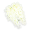 This image presents a serene and symbolic funeral tribute: a pair of angel wings crafted in pure white flowers and feathers, displayed against a clean white background. The wings meet gently in the center, then sweep outward in a soft, protective curve before tapering to slender, pointed tips, creating a graceful and balanced silhouette. The main structure of each wing is formed from densely packed clusters of small white blossoms-likely spray carnations or tiny chrysanthemums-arranged so closely that they create a plush, cushion-like surface. Their layered petals produce a subtle texture, while delicate touches of pale green and soft yellow appear in some flower centers, adding quiet depth and a hint of natural warmth. Surrounding this floral core, a halo of feathery white plumes traces the outer edge, enhancing the winged shape. These feathers look light and downy, their fine strands slightly fluffed, giving the impression of softness that could almost be touched. The lighting is bright and even, situating the wings clearly in space, and a soft shadow beneath them suggests gentle lift from the background. The overall mood is one of calm, reverence, and spiritual reassurance, making this design a meaningful way to honor a loved one's life. For families in Brent Cross and the nearby North Circular area, an angel wing arrangement like this would feel appropriate for a crematorium chapel or small service, offering a visual message of angelic care, loving remembrance, and the belief that the departed is carried forward with tenderness and dignity.